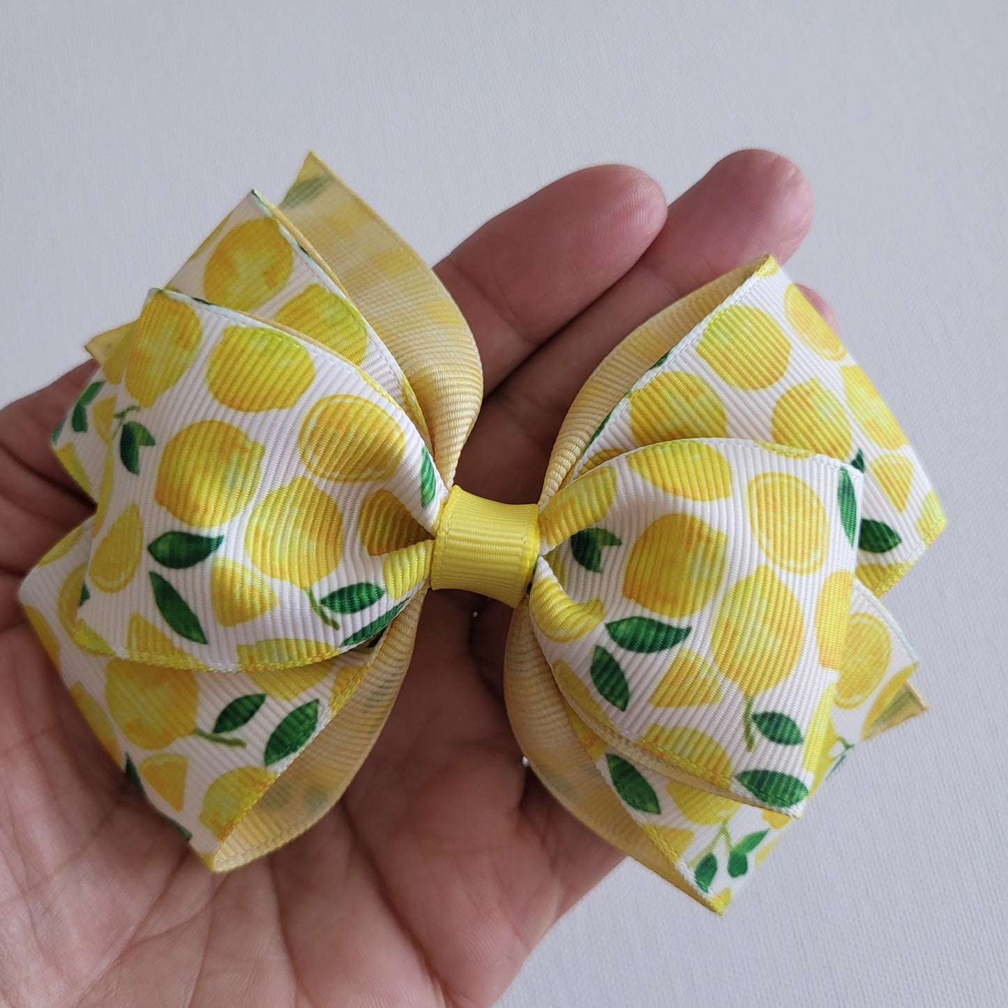 Lemon Print Hair Bow