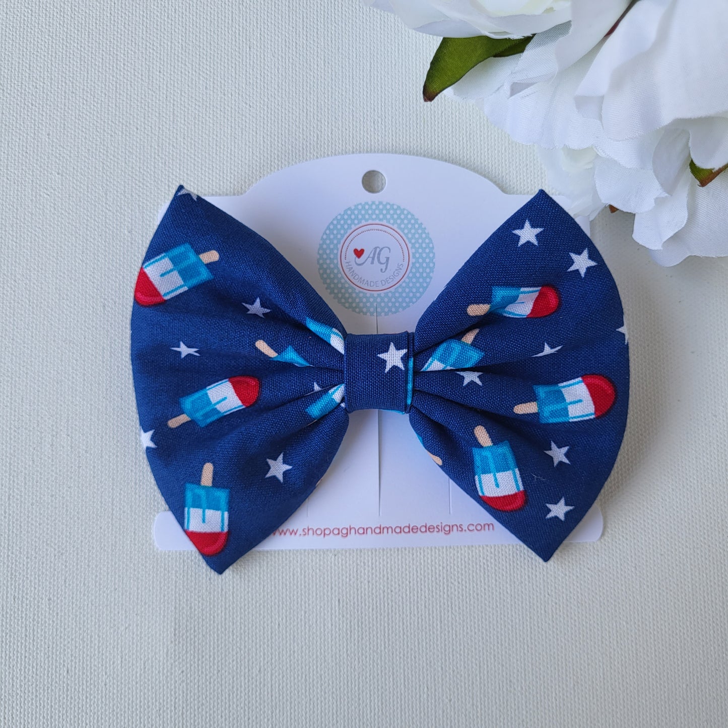 Patriotic Fabric Hair Bows