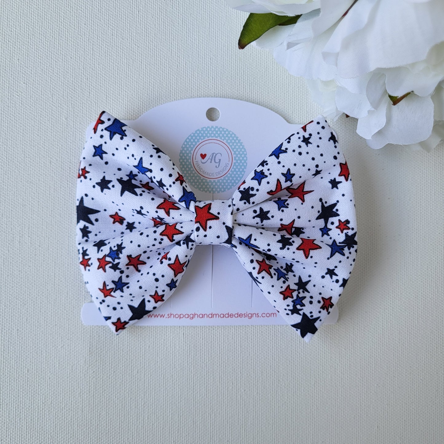 Patriotic Fabric Hair Bows