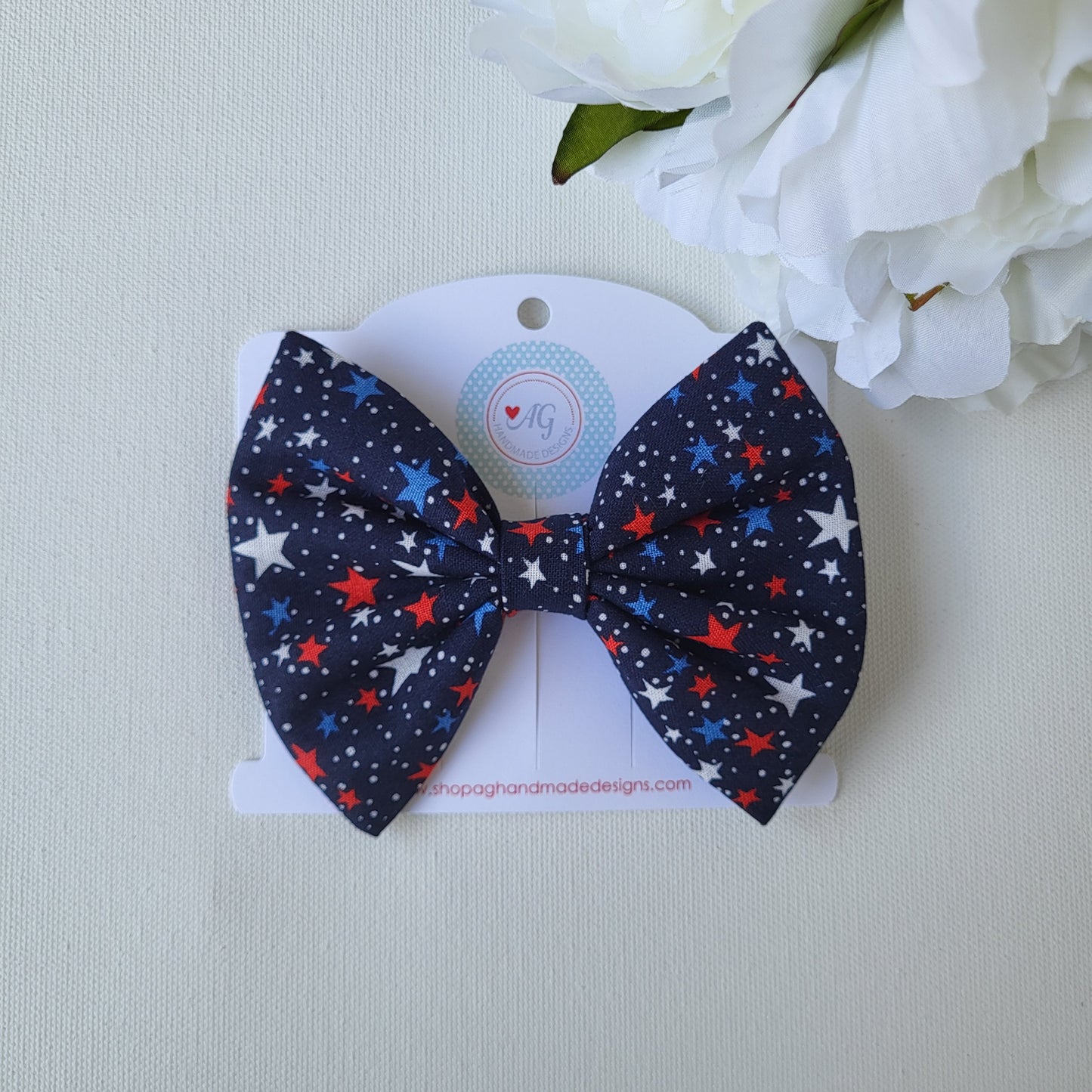 Patriotic Fabric Hair Bows