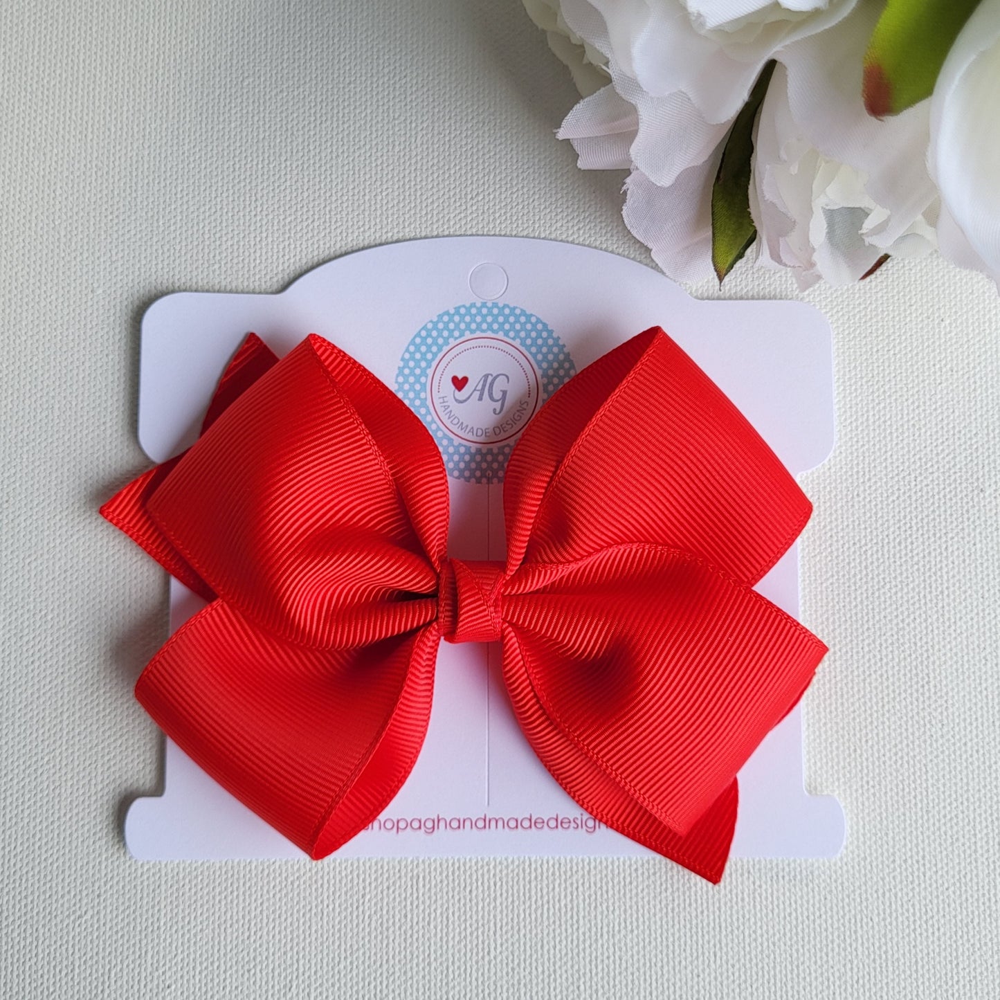 Poppy Red Hair Bow