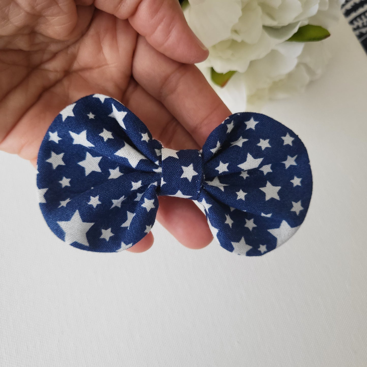 Blue Stars Patriotic Hair Bow