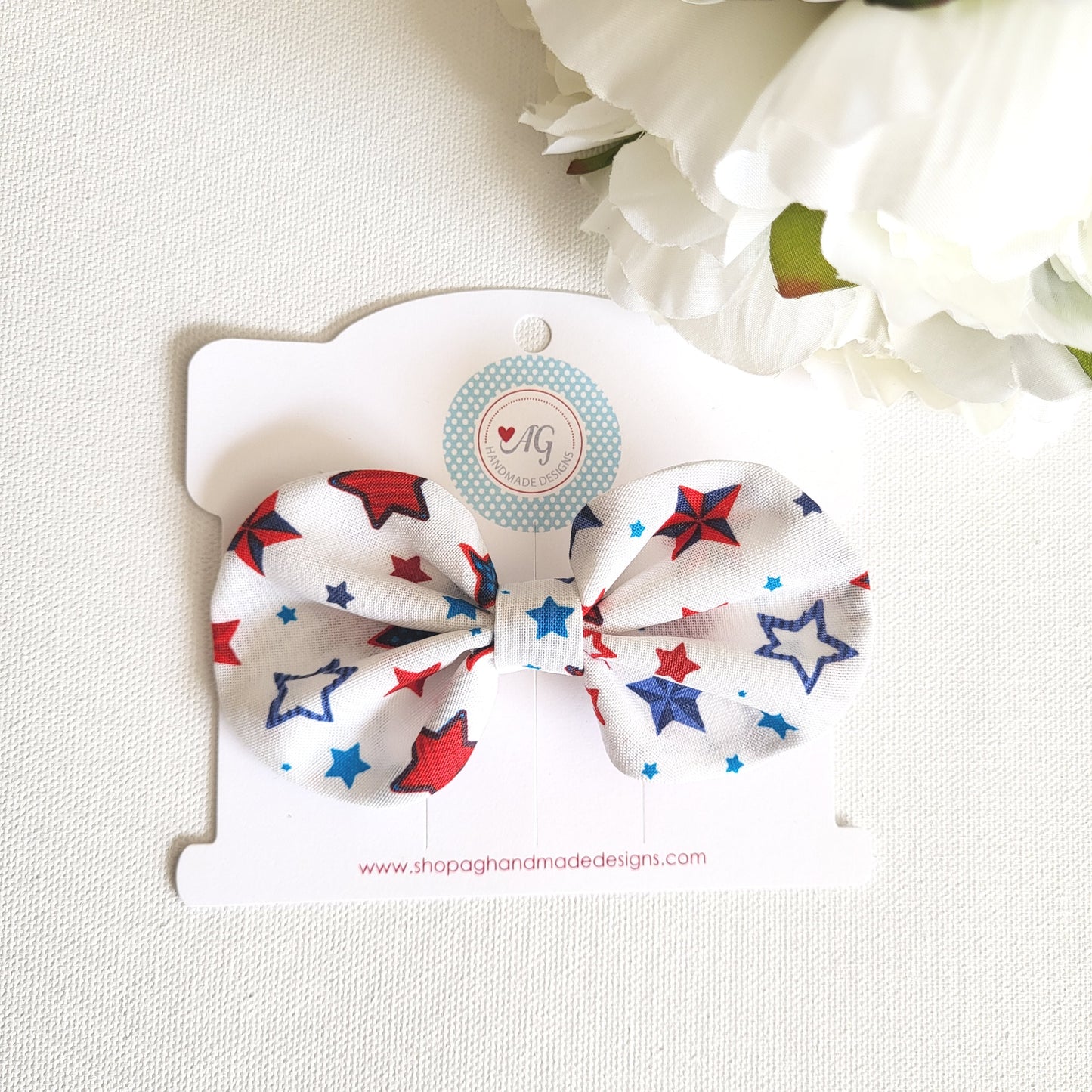 Patriotic Fabric Hair Bow