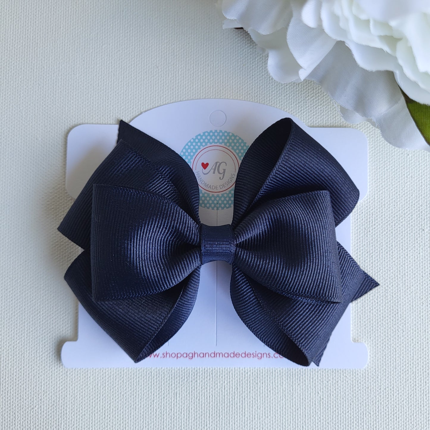 Back to School Hair Bow Set | Red, White and Navy Blue