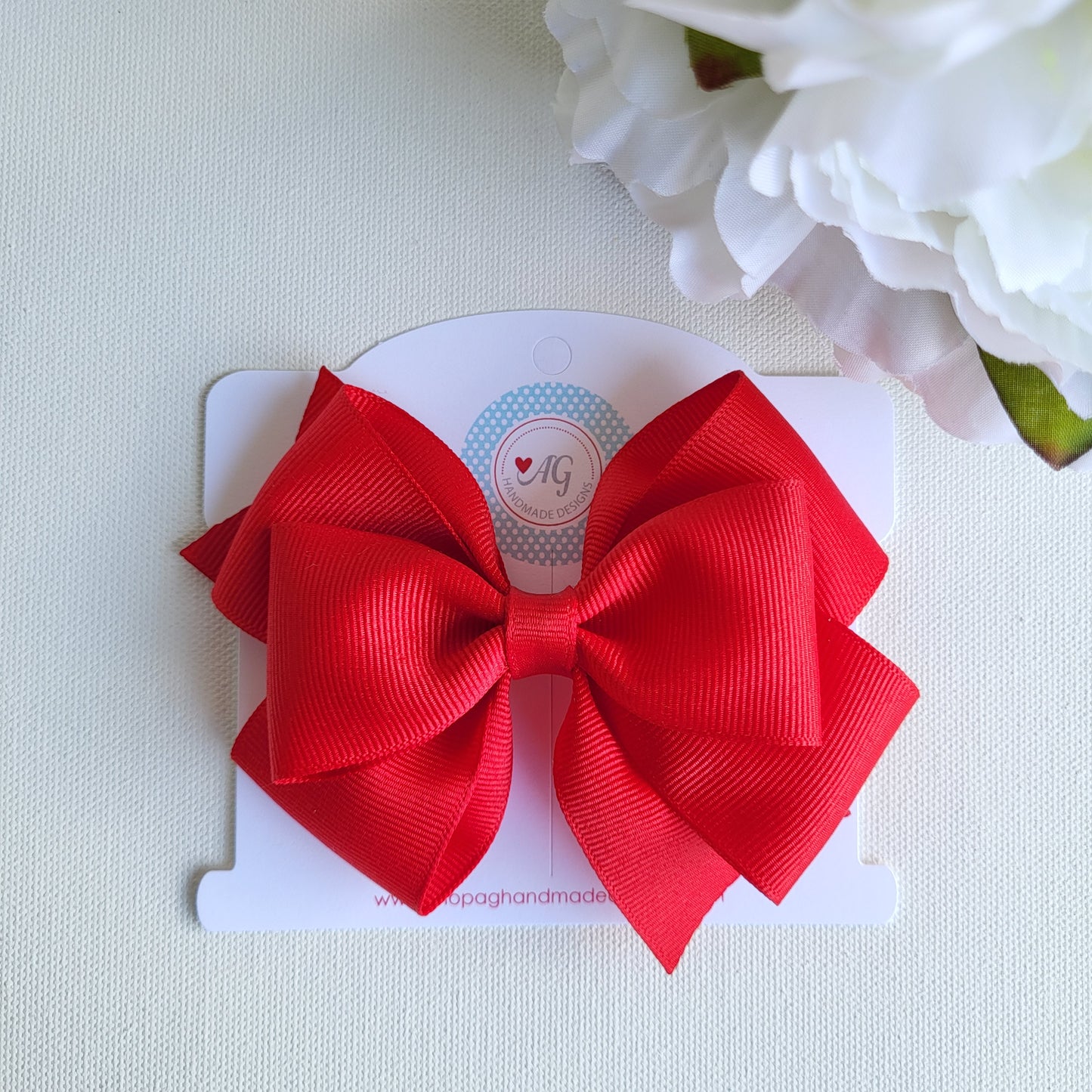 Back to School Hair Bow Set | Red, White and Navy Blue