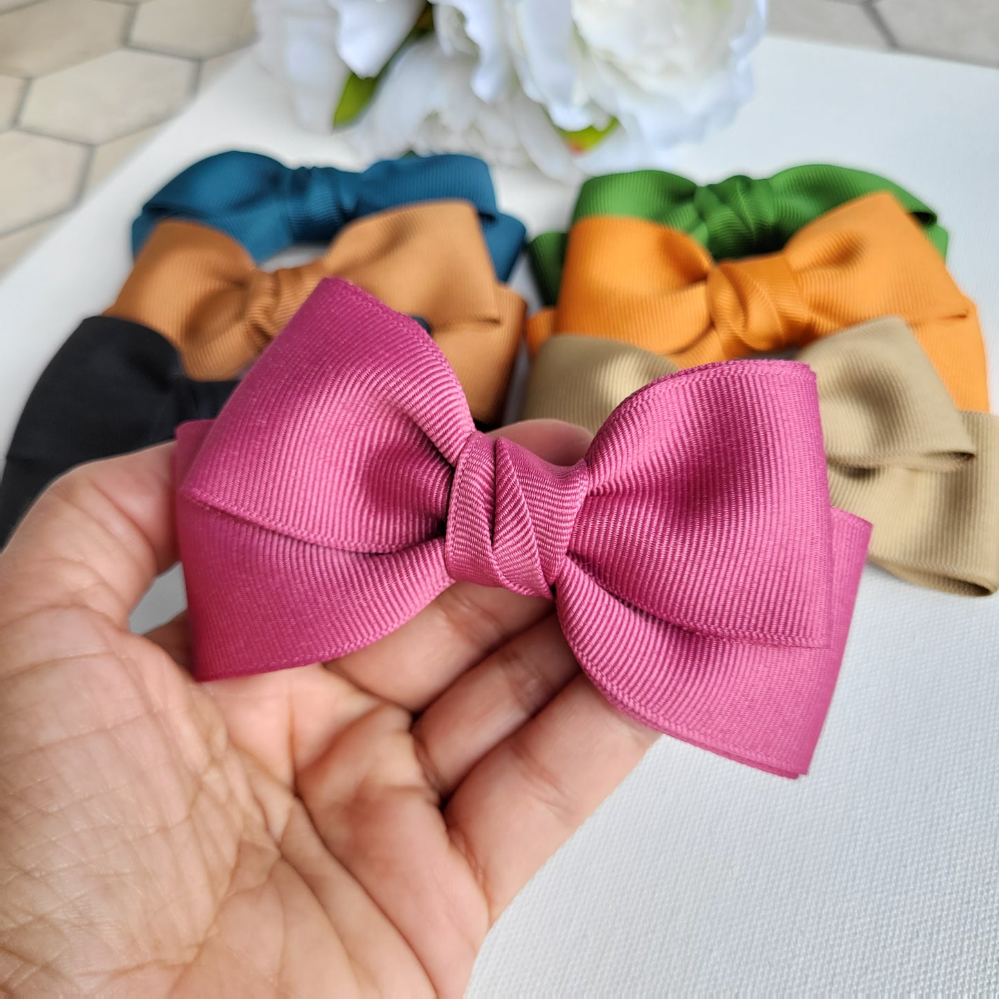 Deep Mauve Hair Bow