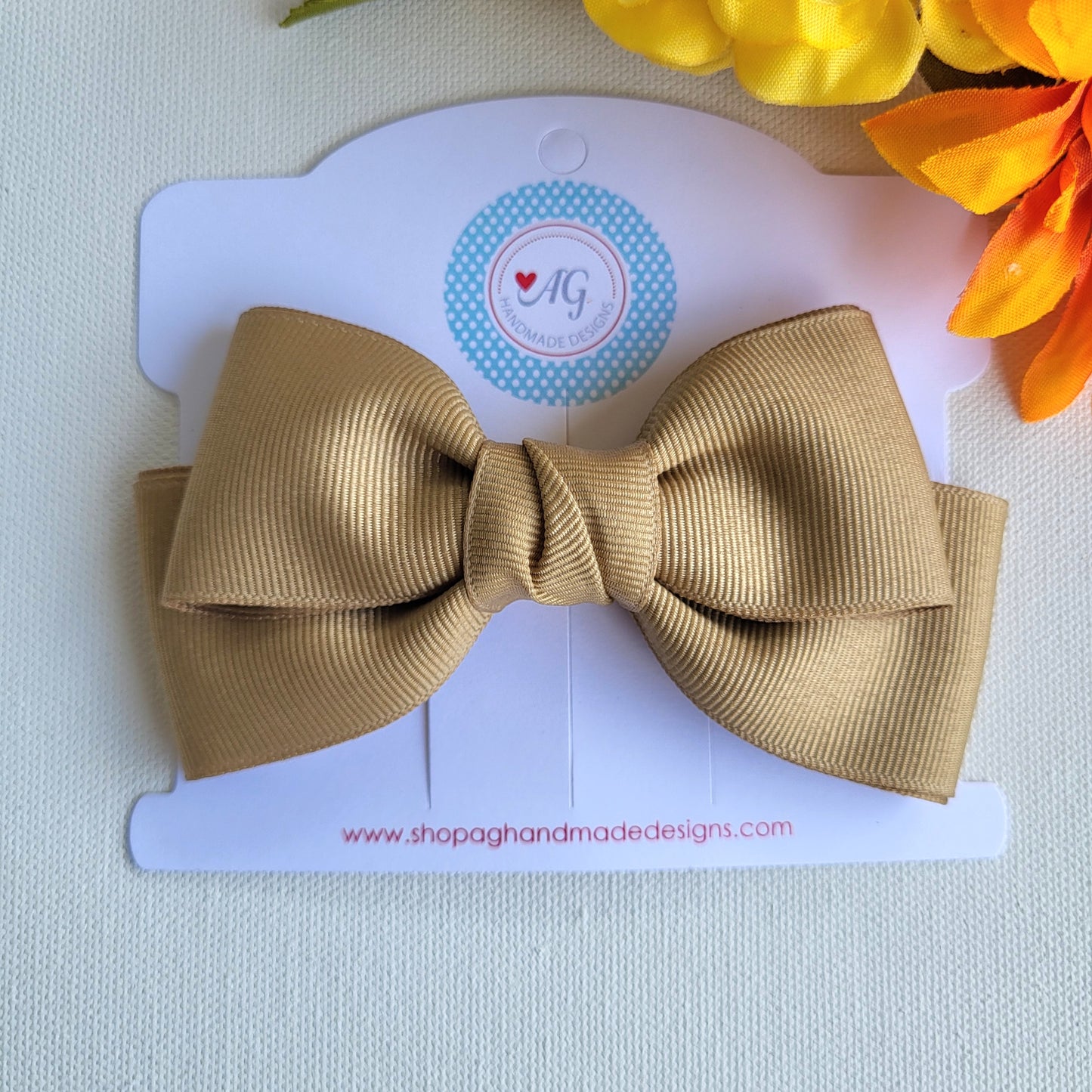 Khaki Hair Bow