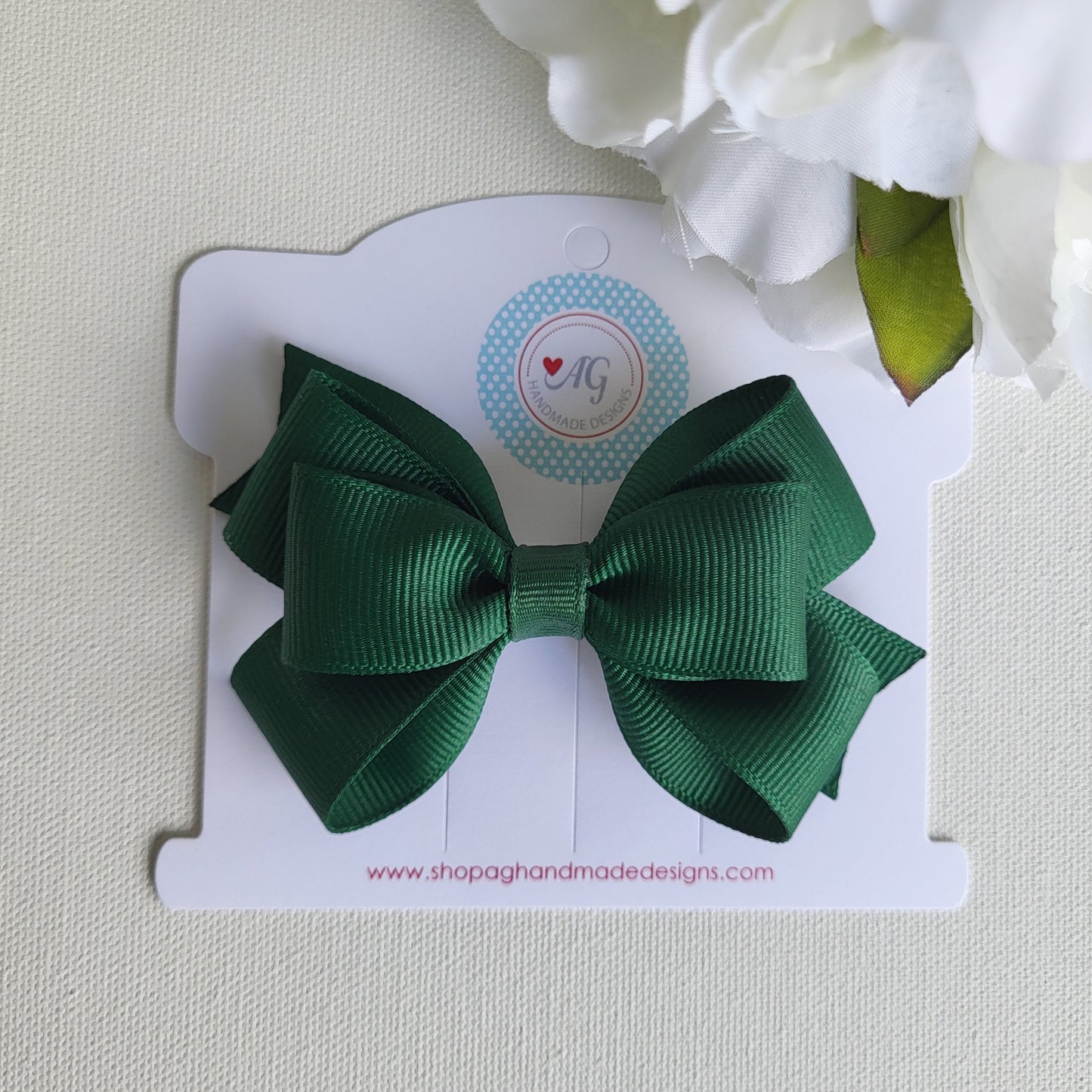 forest green hair bow