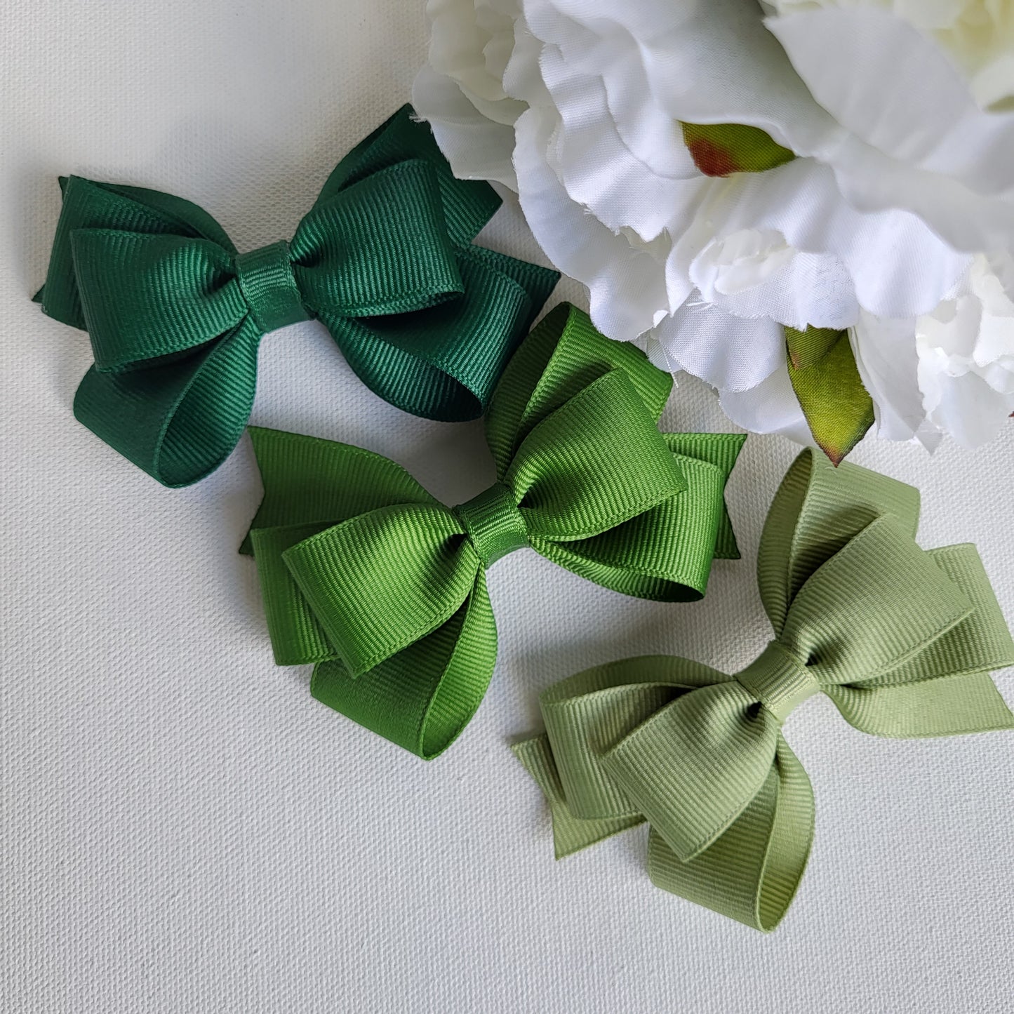 Toddler Pigtails Fall Colors Green Hair Bows