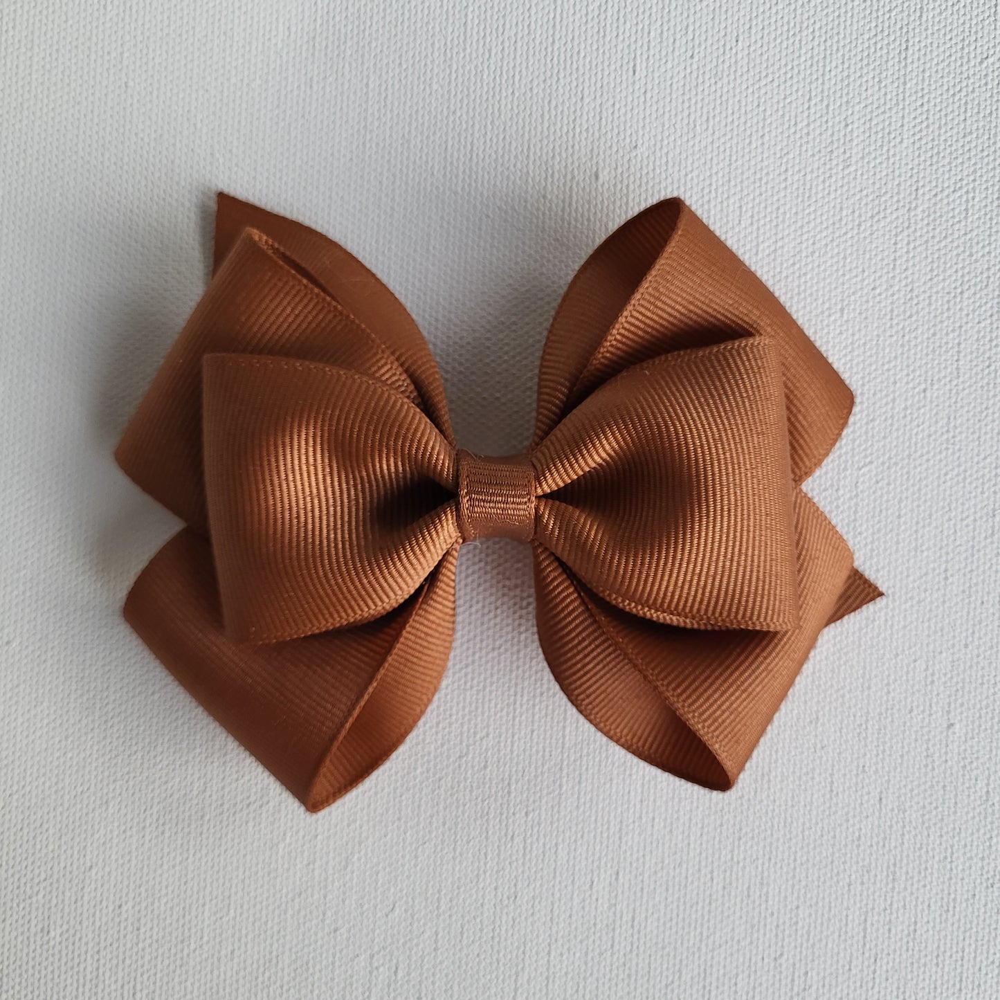 Classic Grosgrain Ribbon Girl Hair Bow - Coffee