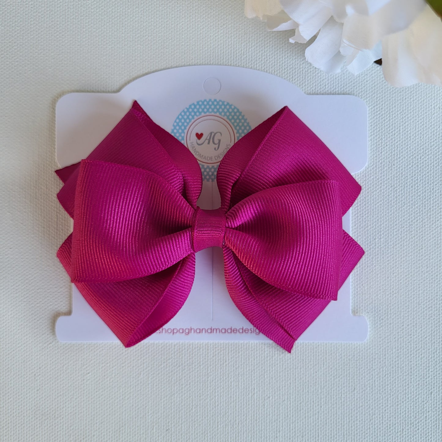 Festive Fushia Hair Bow