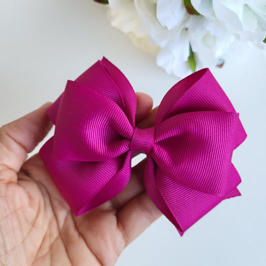 Festive Fushia Hair Bow