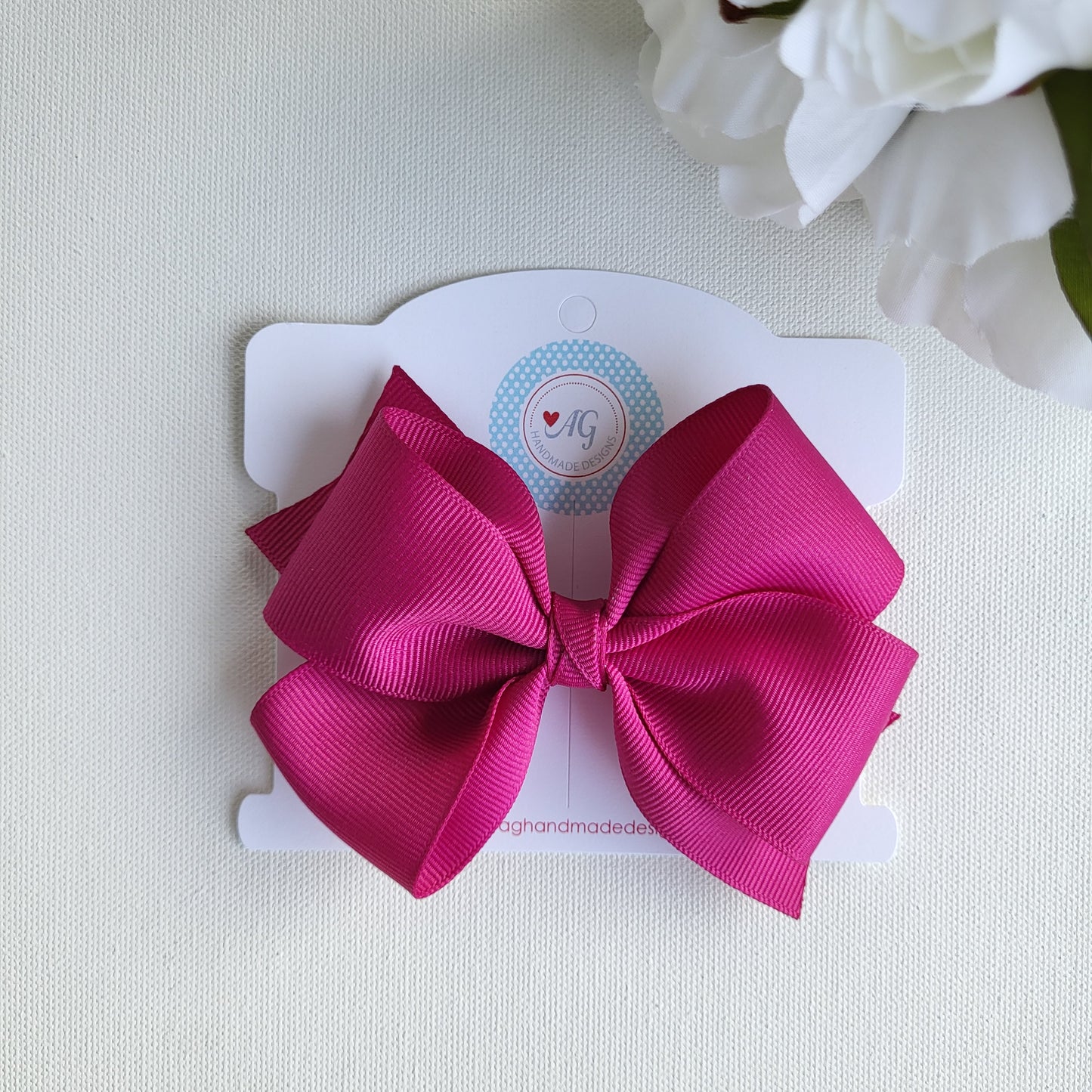 Festive Fushia Hair Bow