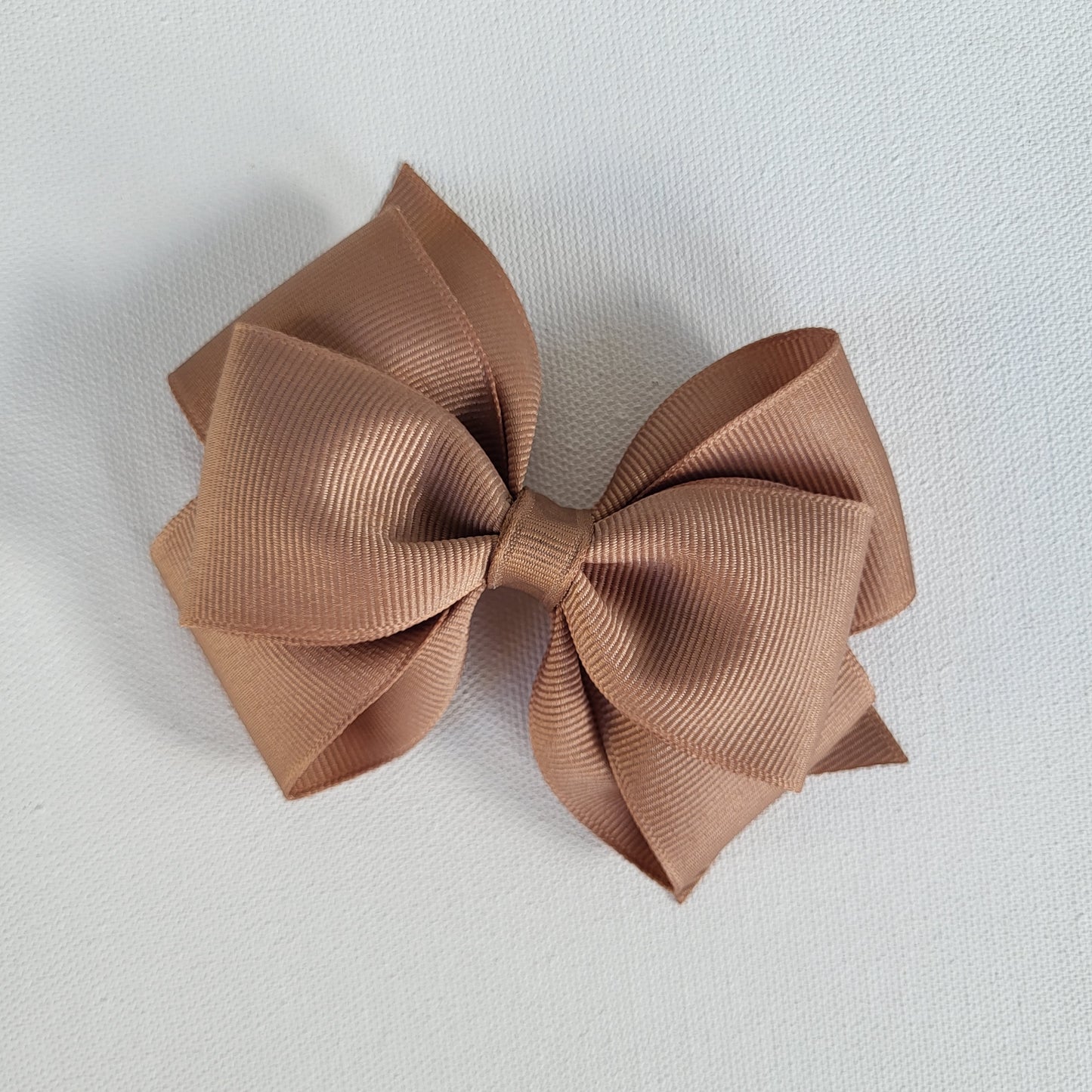 Classic Grosgrain Ribbon Girl Hair Bow - Taupe