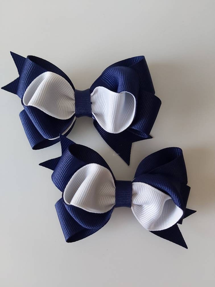 Two Tones 3 Inch Grosgrain Hair Bow