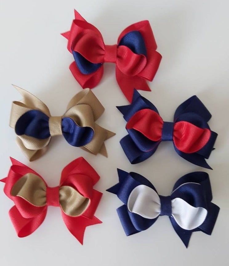 Two Tones 3 Inch Grosgrain Hair Bow