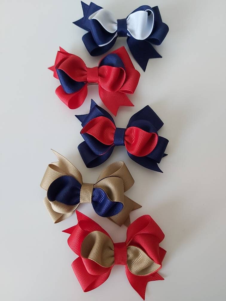 Two Tones 3 Inch Grosgrain Hair Bow