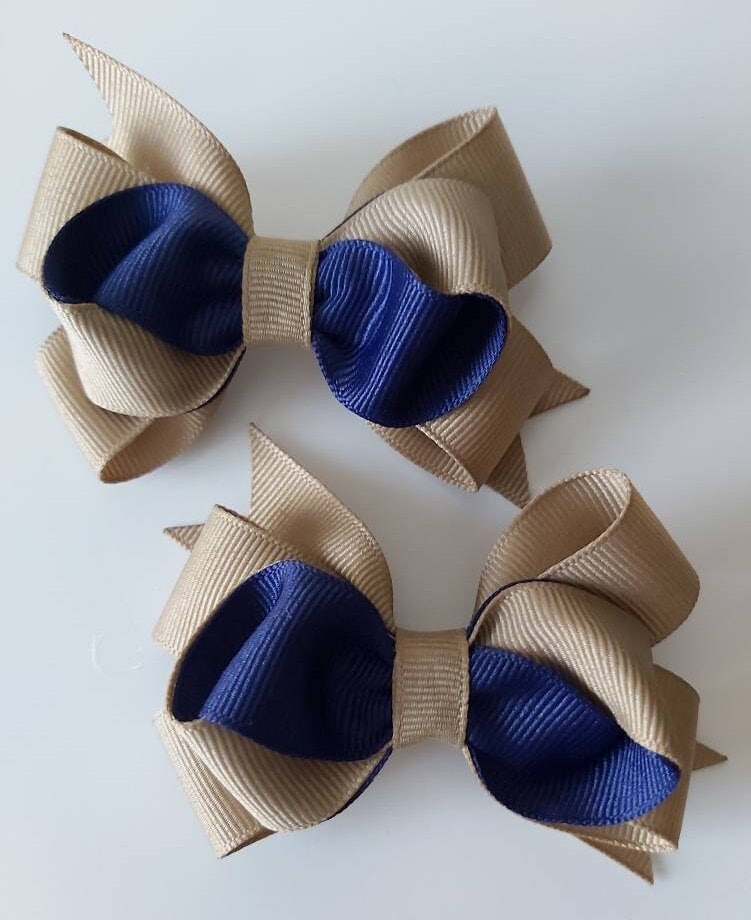 Two Tones 3 Inch Grosgrain Hair Bow