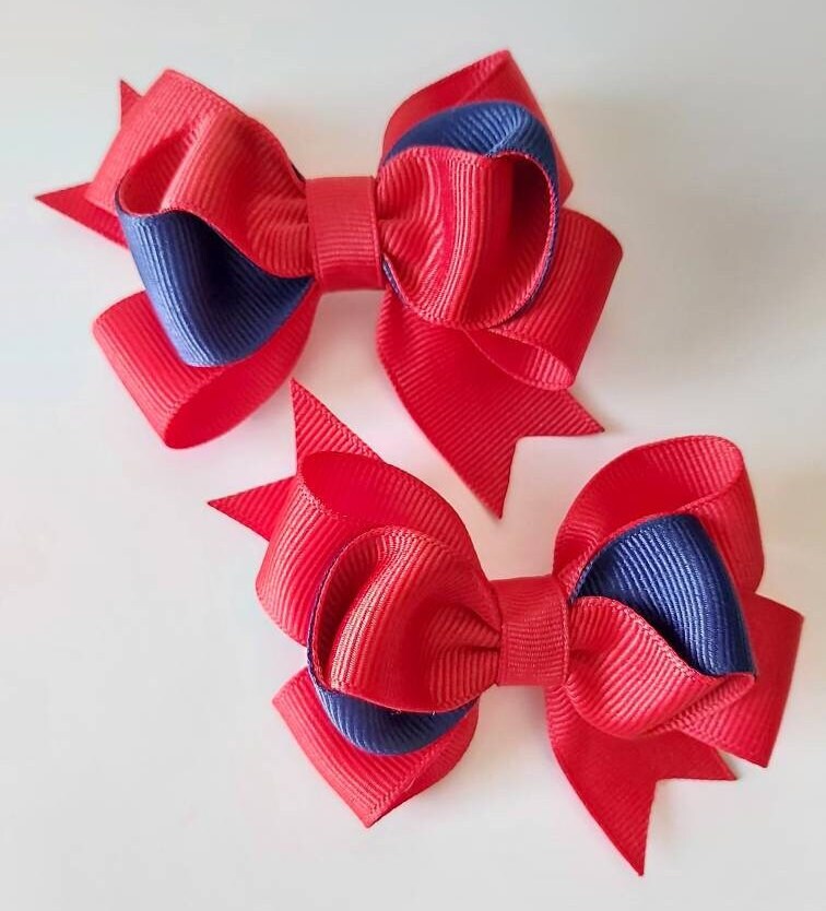 Two Tones 3 Inch Grosgrain Hair Bow