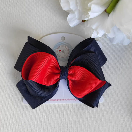 Two Tone Uniform Hair Bows/Back to School Hair Bows