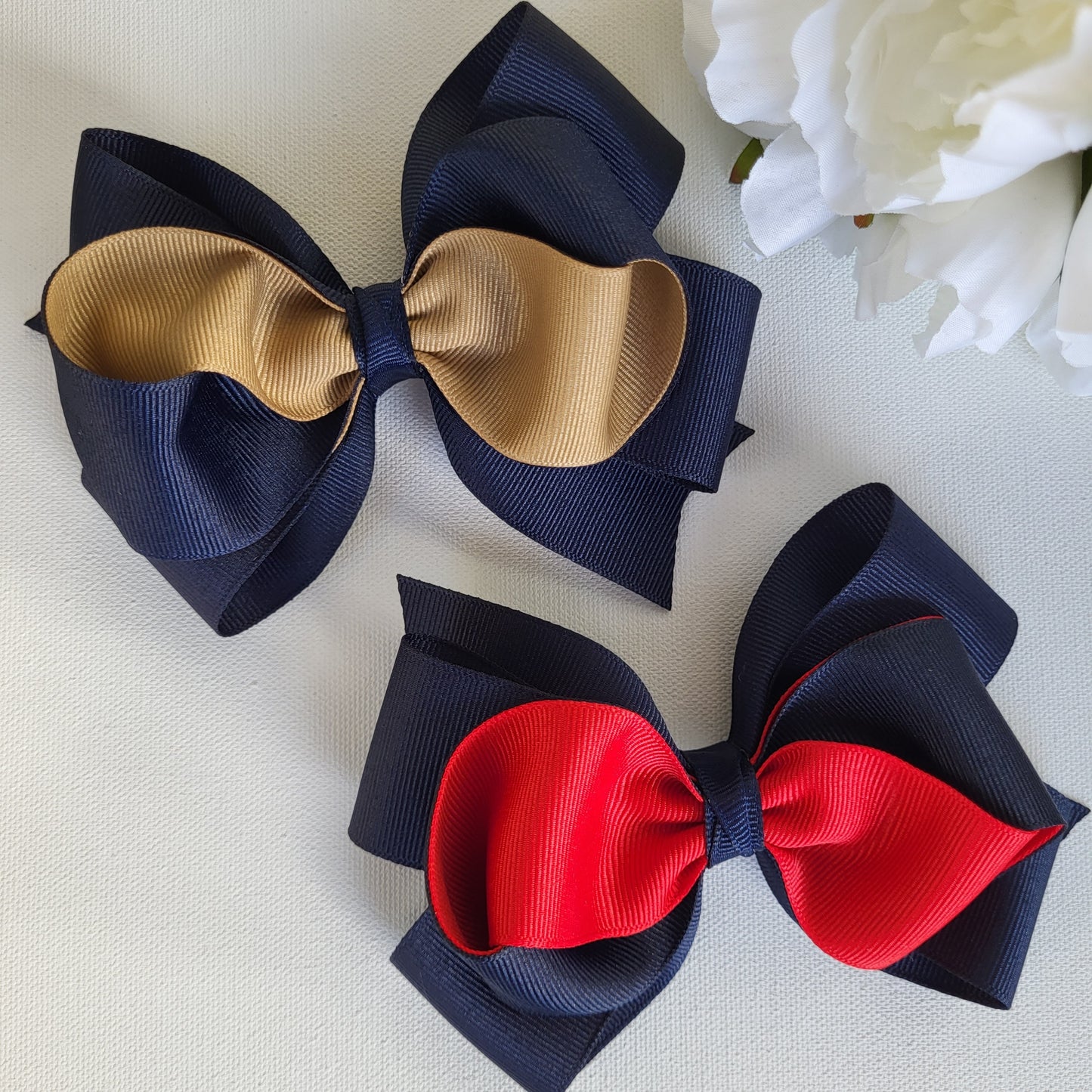 Two Tone Uniform Hair Bows/Back to School Hair Bows