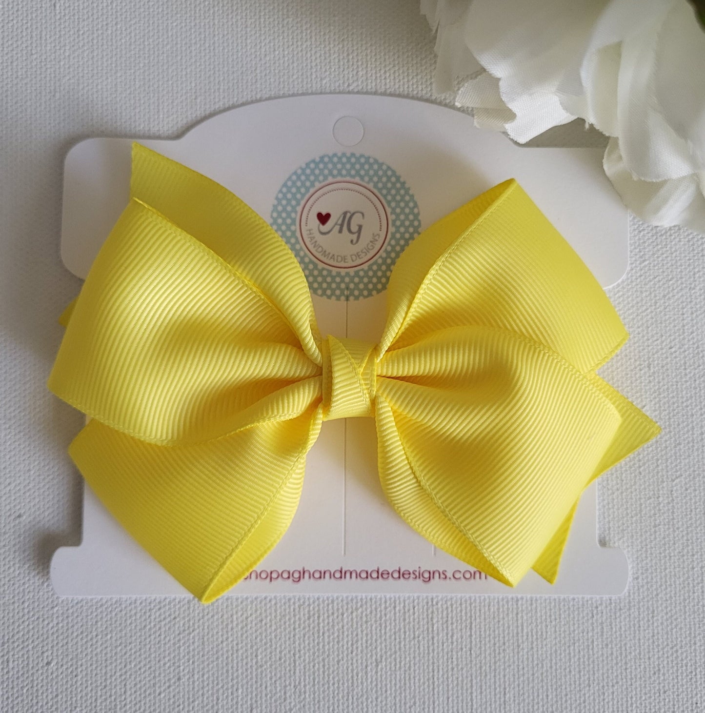 Easter Colors Hair Bows in Pearl Pink, Soft Green, Dusty Blue, Yellow Lemon and Dusty Lilac