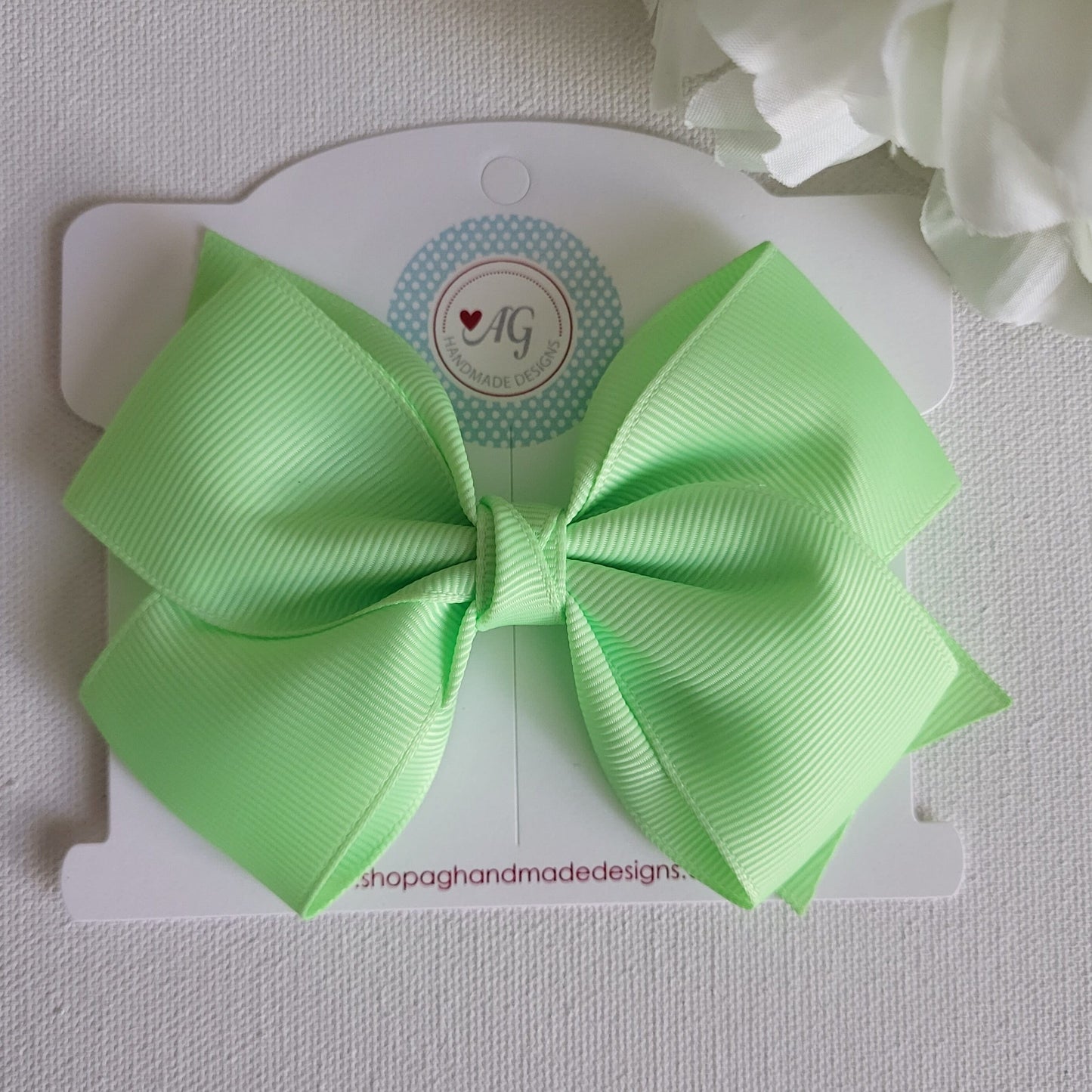 Easter Colors Hair Bows in Pearl Pink, Soft Green, Dusty Blue, Yellow Lemon and Dusty Lilac