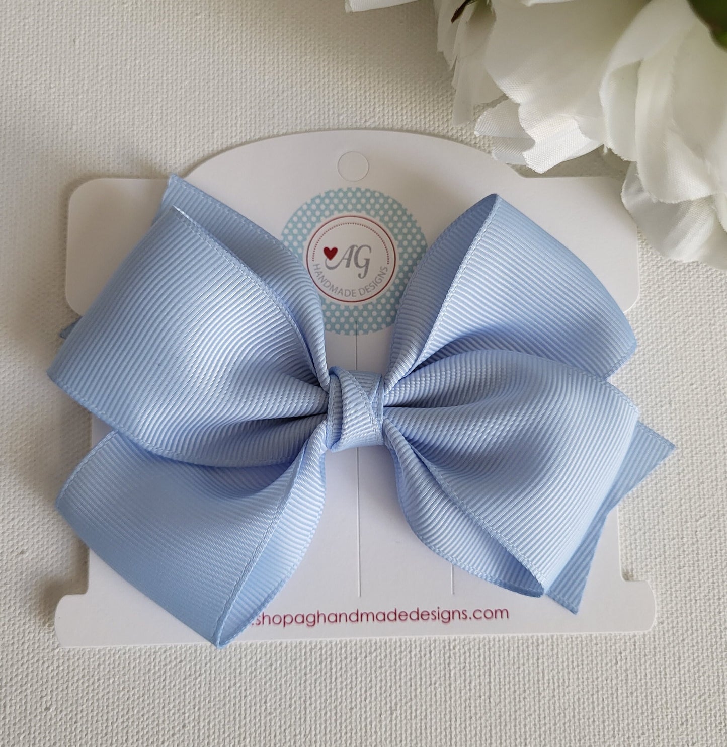 Easter Colors Hair Bows in Pearl Pink, Soft Green, Dusty Blue, Yellow Lemon and Dusty Lilac