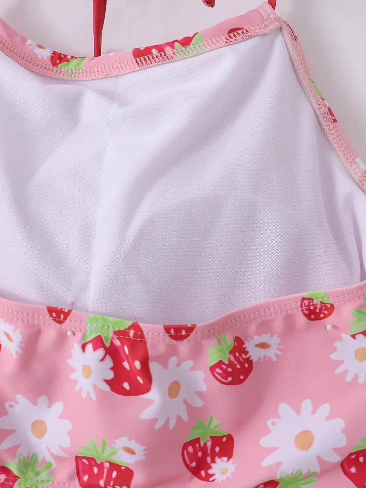 Pink Strawberry Swim Suit