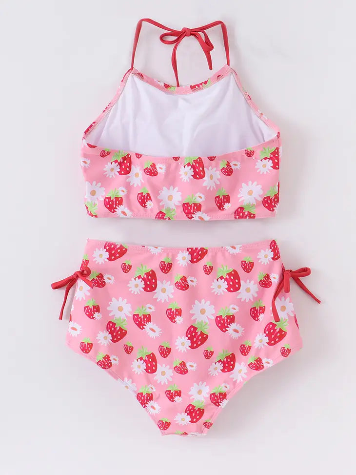 Pink Strawberry Swim Suit