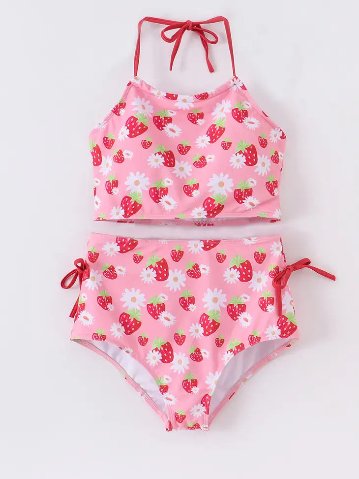 Pink Strawberry Swim Suit