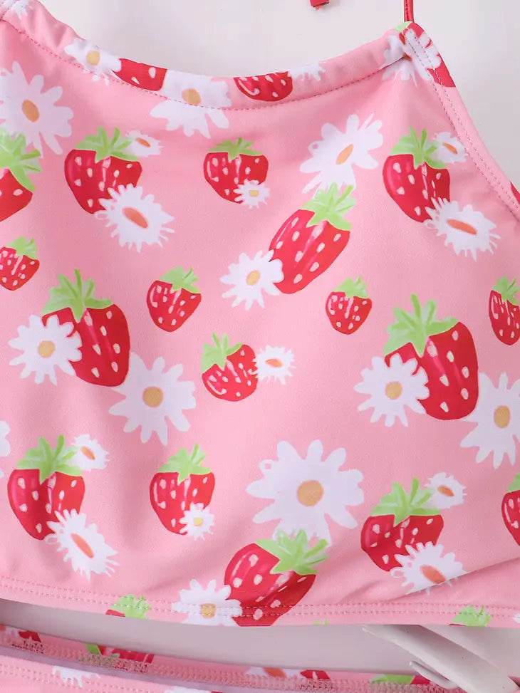 Pink Strawberry Swim Suit