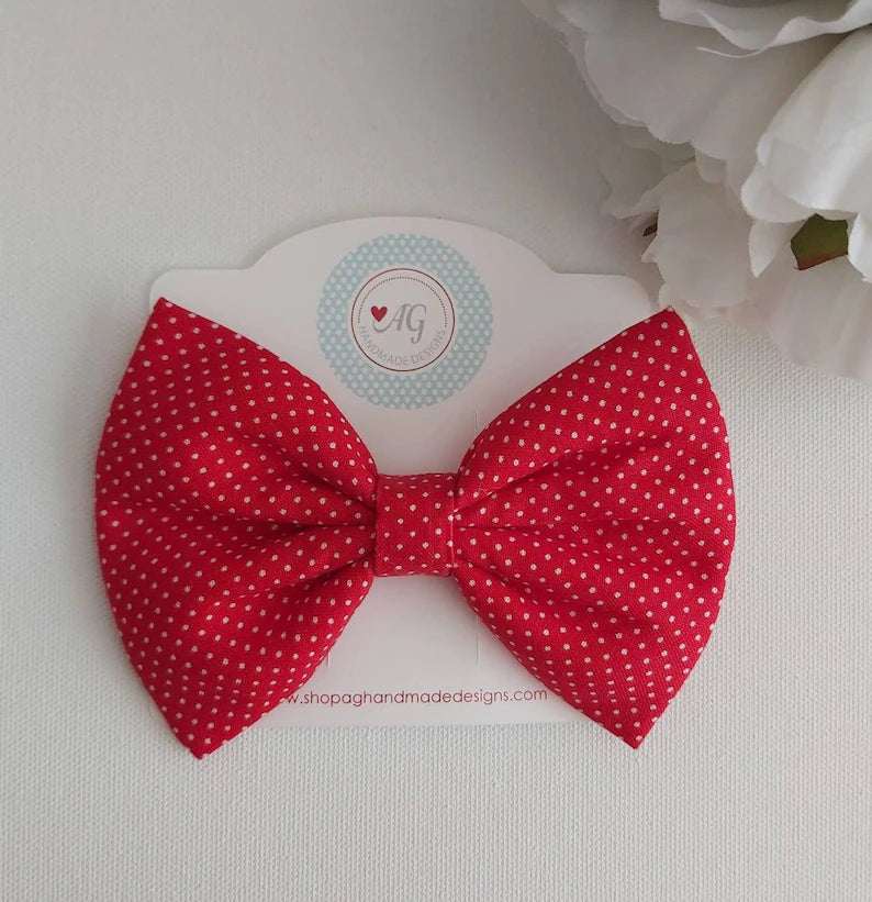 Red Polka Dots Hair Bow