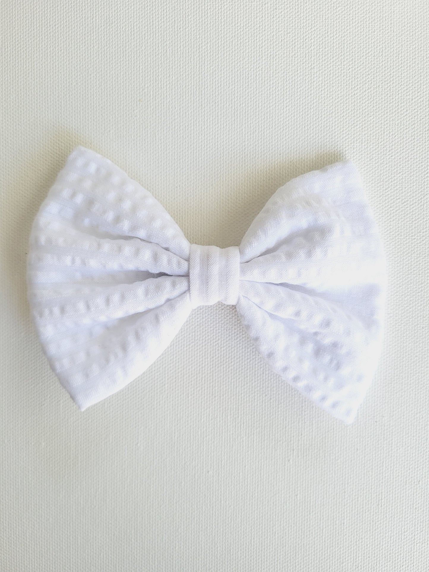 White Fabric Hair Bow